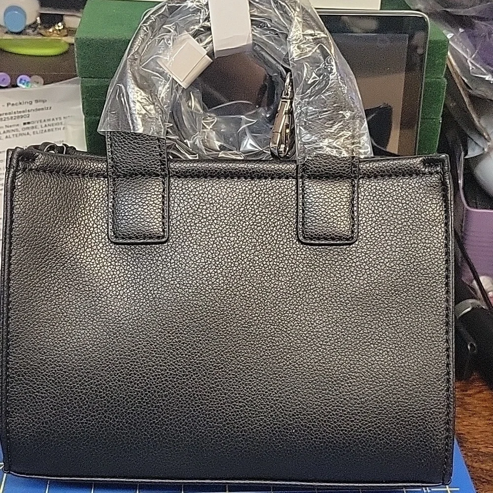 CXL Christian Lacroix Black Leather Tote Bag 9x6.5x4 NWT - Picture 2 of 3